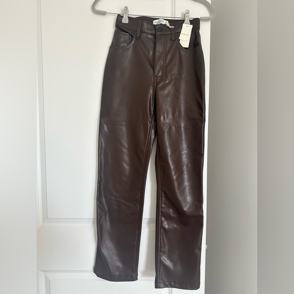 Brown leather pants
